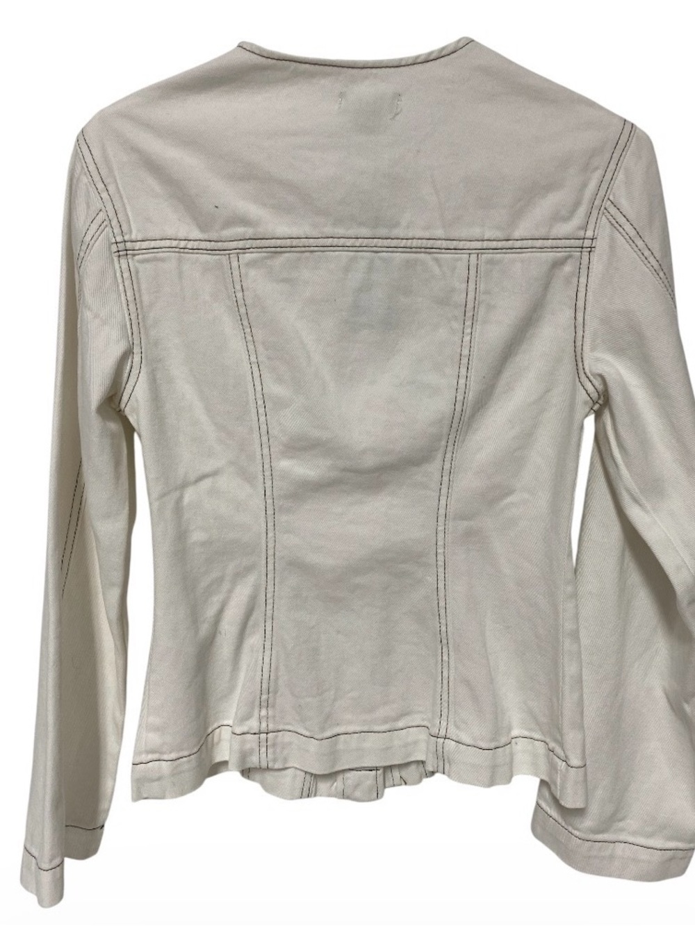 PrettyLittleThing Cream Round-Neck Button Front Jacket - Picture 2 of 7